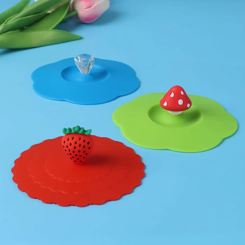 New Cap Reusable Leakproof Dustproof Silicone Cup Cover Suction Cup Cover