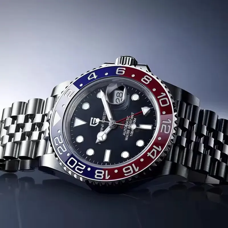 

PAGANI DESIGN V4 40 мм GMT NH34 Часы для мужчин Роскошные механические часы с сапфировым стеклом AR-покрытие Двухцветный керамический безель Автоматические часы