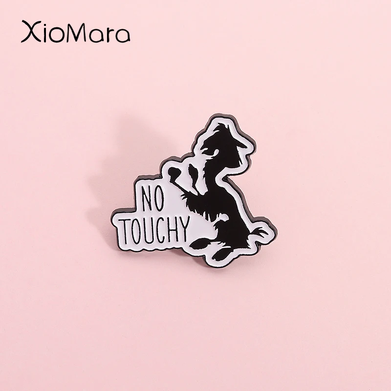 

No Touchy Llama Enamel Pins Humorous And Playful Animals Comedy Animated Brooch Decoration Lapel Badges Jewelry Gift For Friends