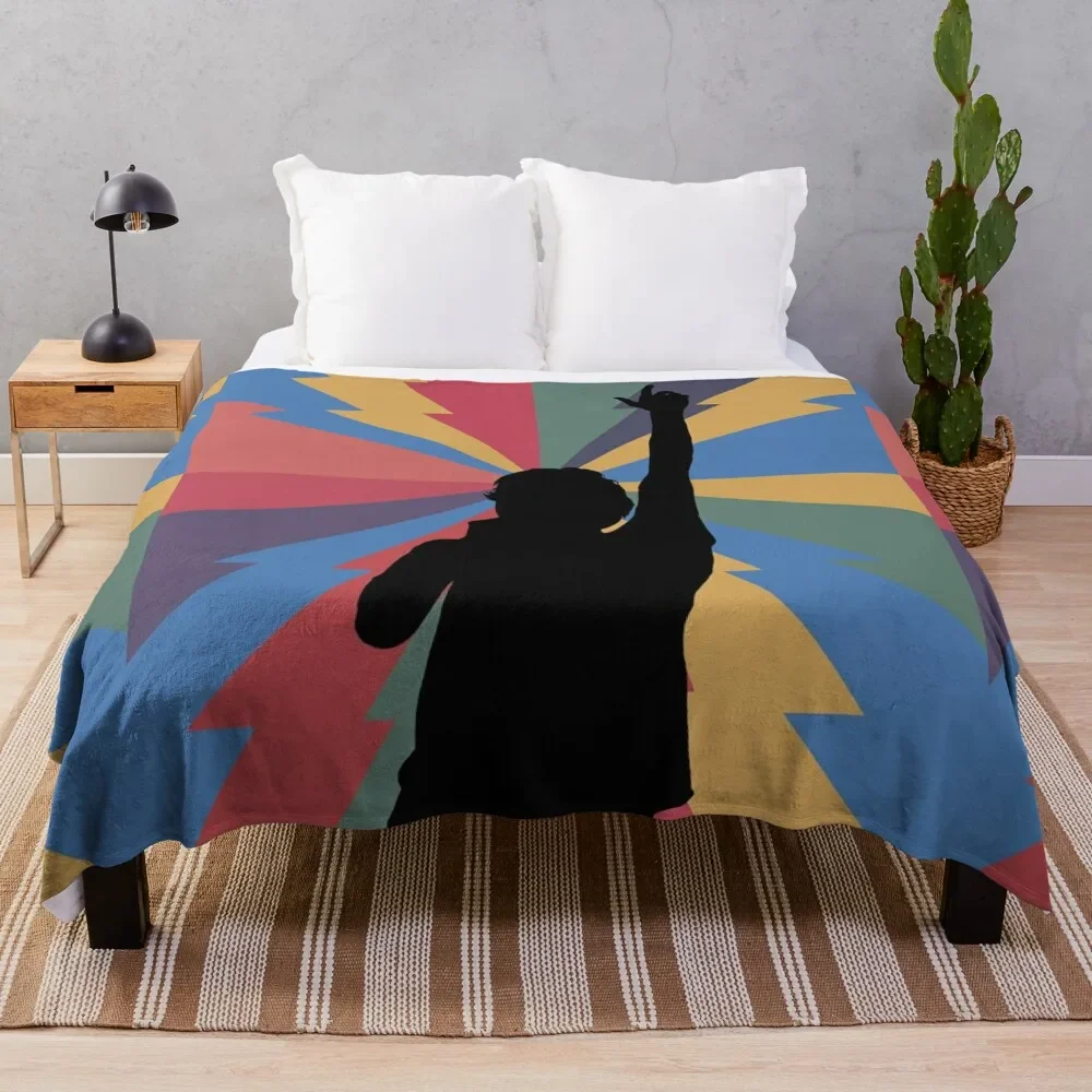 

just hold on Throw Blanket Furry Plaid on the sofa Blankets