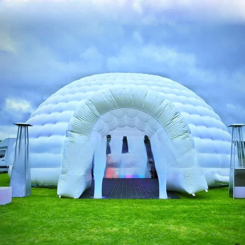 Striking Oxford 10m 80persons Outdoor Inflatable Dome Tent With Led Strips Disco Igloo Party Wedding House Air Marquee For Event