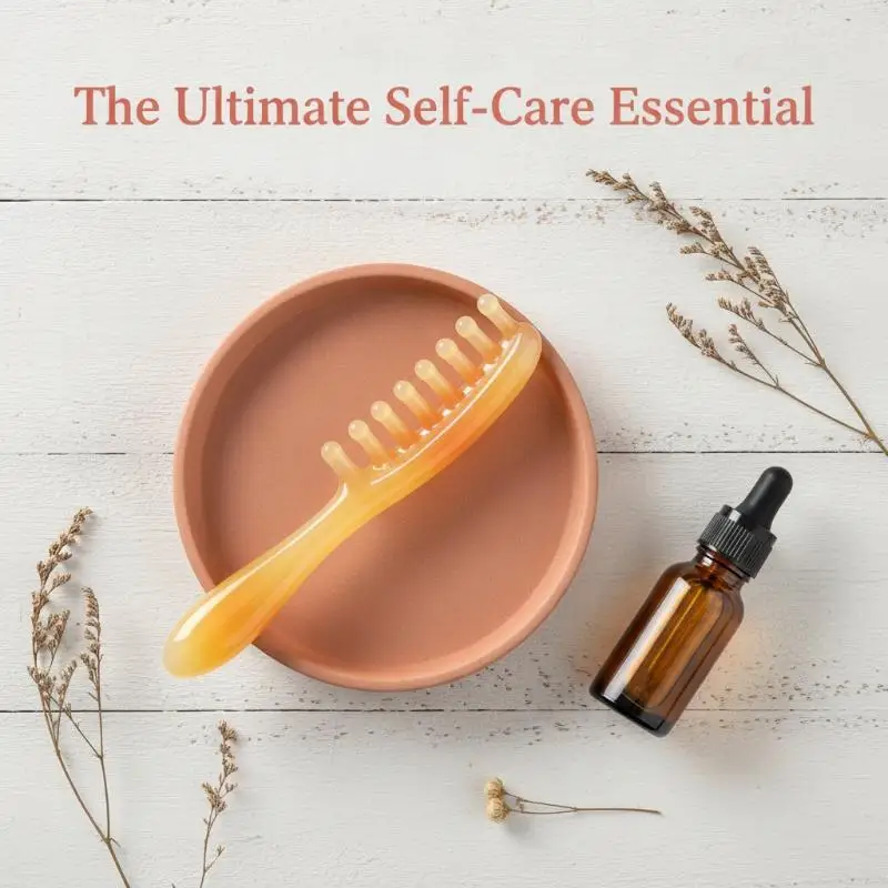 Handheld Resin Scalp Massage Comb Smooth Rounded Teeth Comfort Grip for Relieve Scalp Tension Hair Detangle