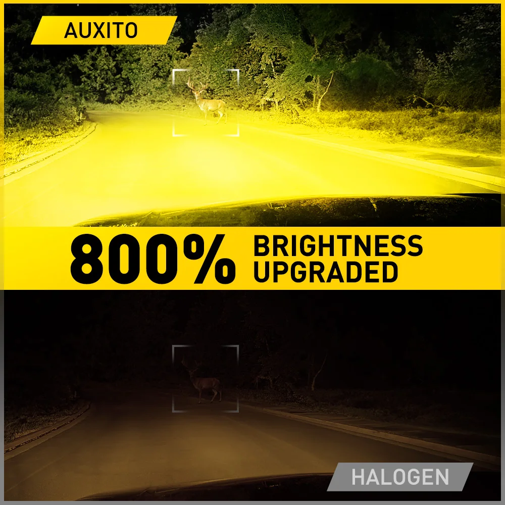 AUXITO 2Pcs H4 HB2 9003 LED Hi/Lo Beam Canbus Headlamp Bulb Yellow White Dual Color H4 Car LED Headlight 20000LM Super Bright