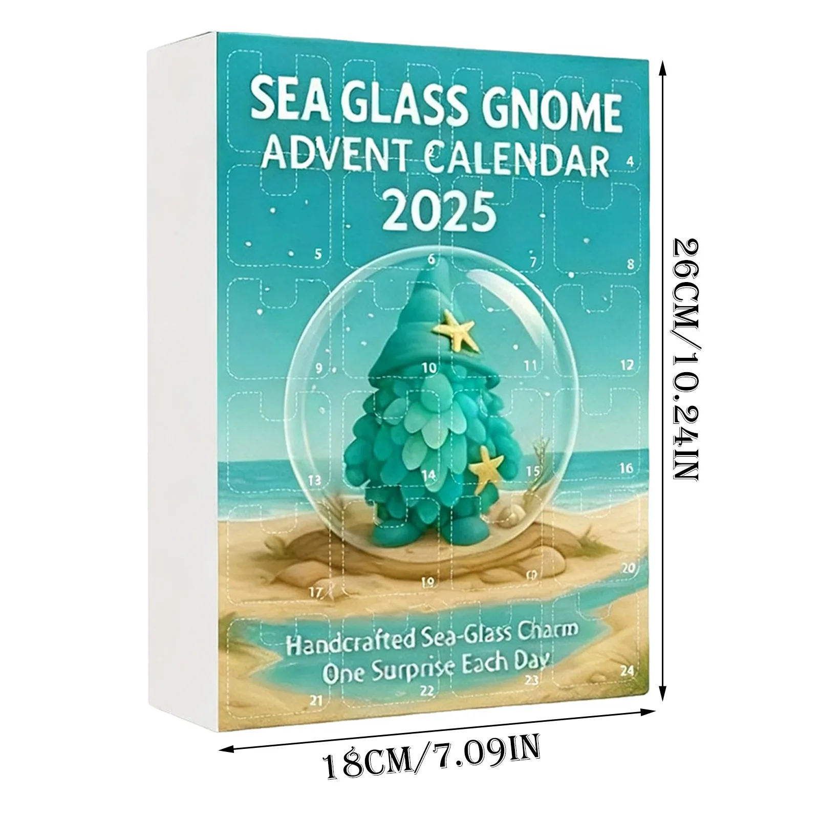 Craft Lights Battery Operated with Timer Christmas Gnome Advent Calendar 2025 Sea Glass 24 Battery Lights with Timer Christmas