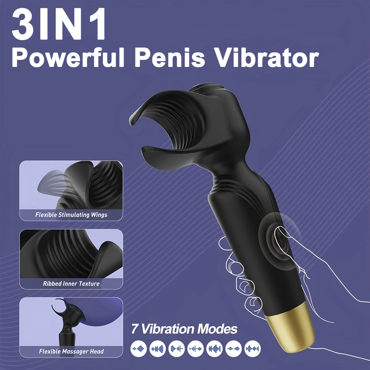 AV Wand Vibrator for Men Women Couple Penis Vibrators Male Masturbator Adult Sex Toys 2 in 1 for Nipple Clitoral Stimulation 18+