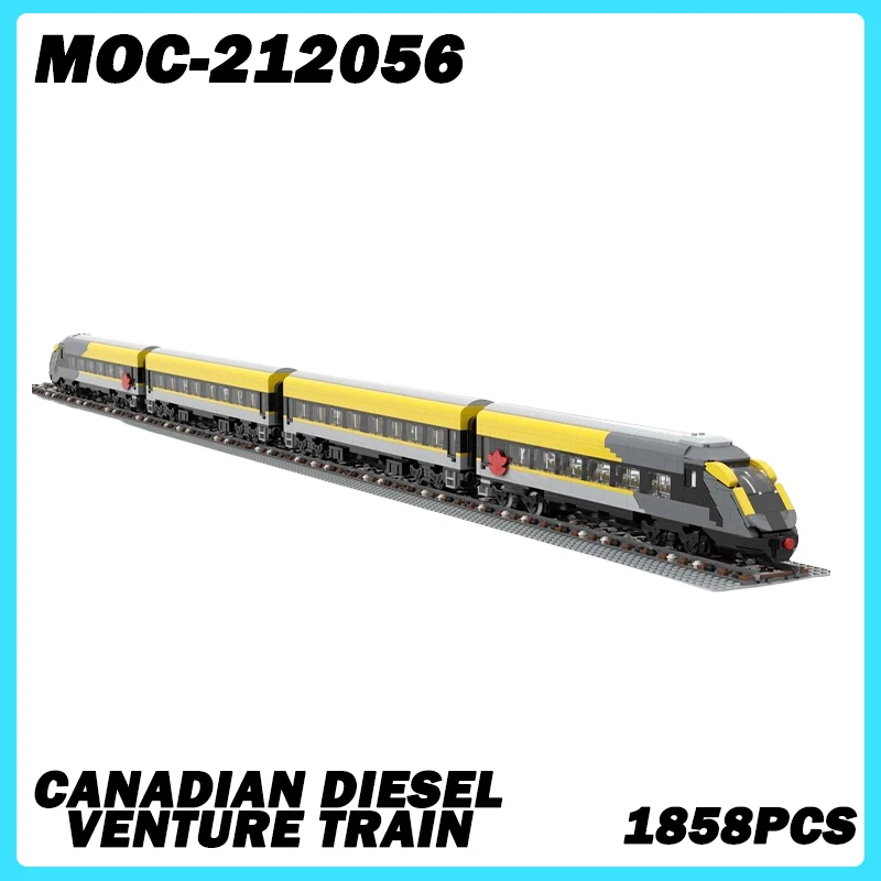 

MOC-212056 Train series Canadian Diesel Venture Train Building Block Assembly Of Urban Train Model Puzzle Children's Toy 1858PCS