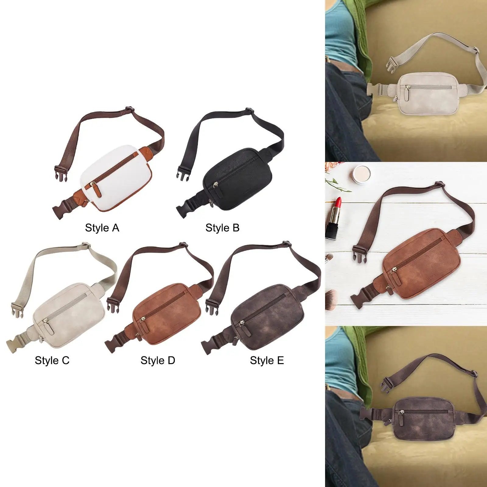 

Belt Bag Travel Bag for Travel Stylish Lightweight PU Leather Women Fanny Pack