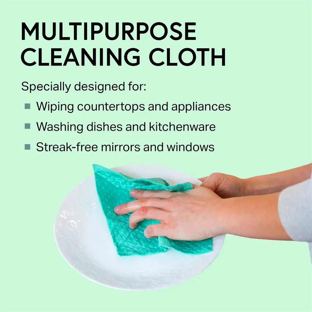 Olanly 10Pcs Magic Cleaning Cloth Wood Pulp Sponge Kitchen Towel Reusable Cleaning Rag Absorbent Dishcloth Degradable Dish Cloth