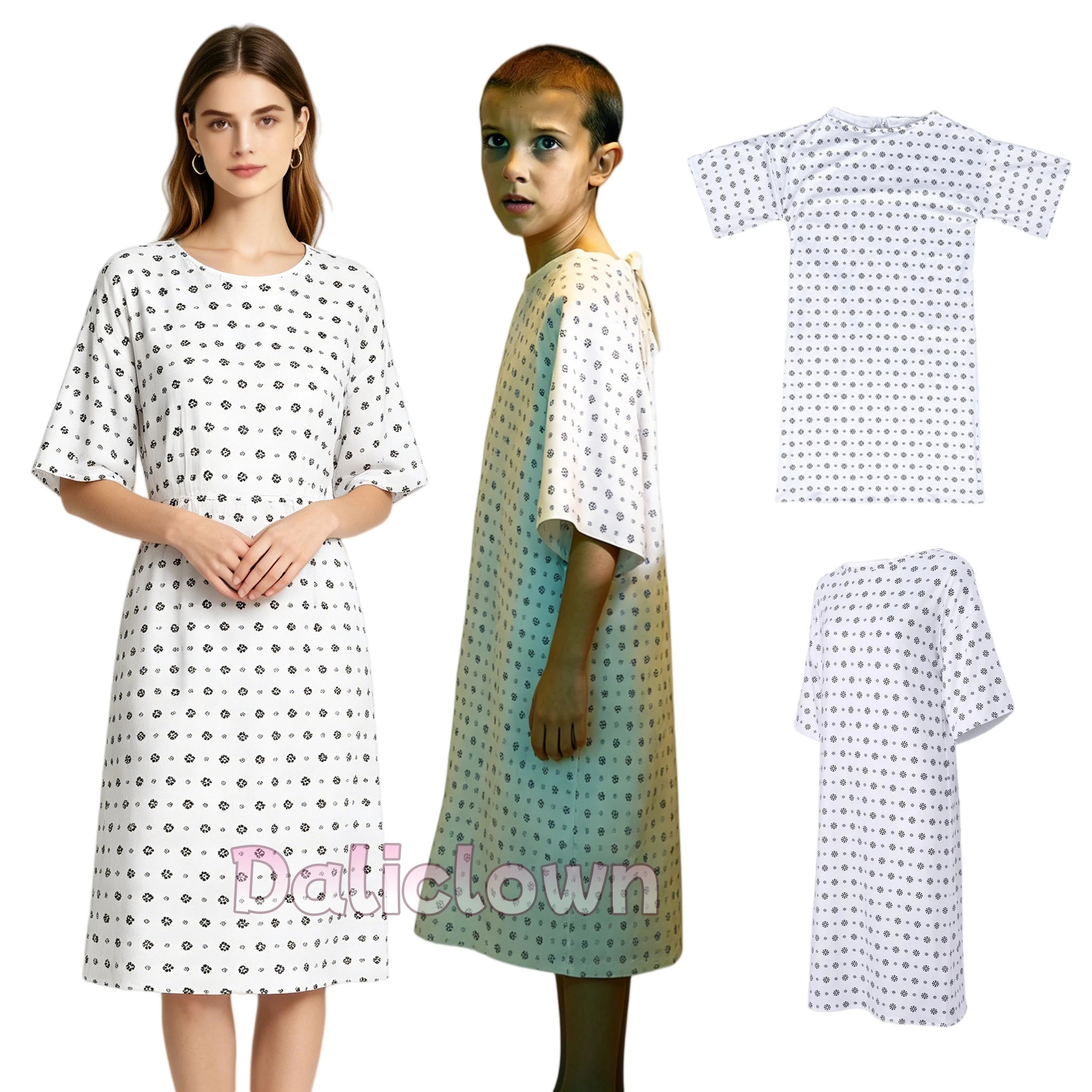 Vestido de Cosplay de Laboratorio Eleven para Niñas, Pijama, Camisón, Bata de Hospital ST 11 para Mujer, Ropa de Dormir, Ropa para el Hogar, Disfraz para Fiesta de Halloween