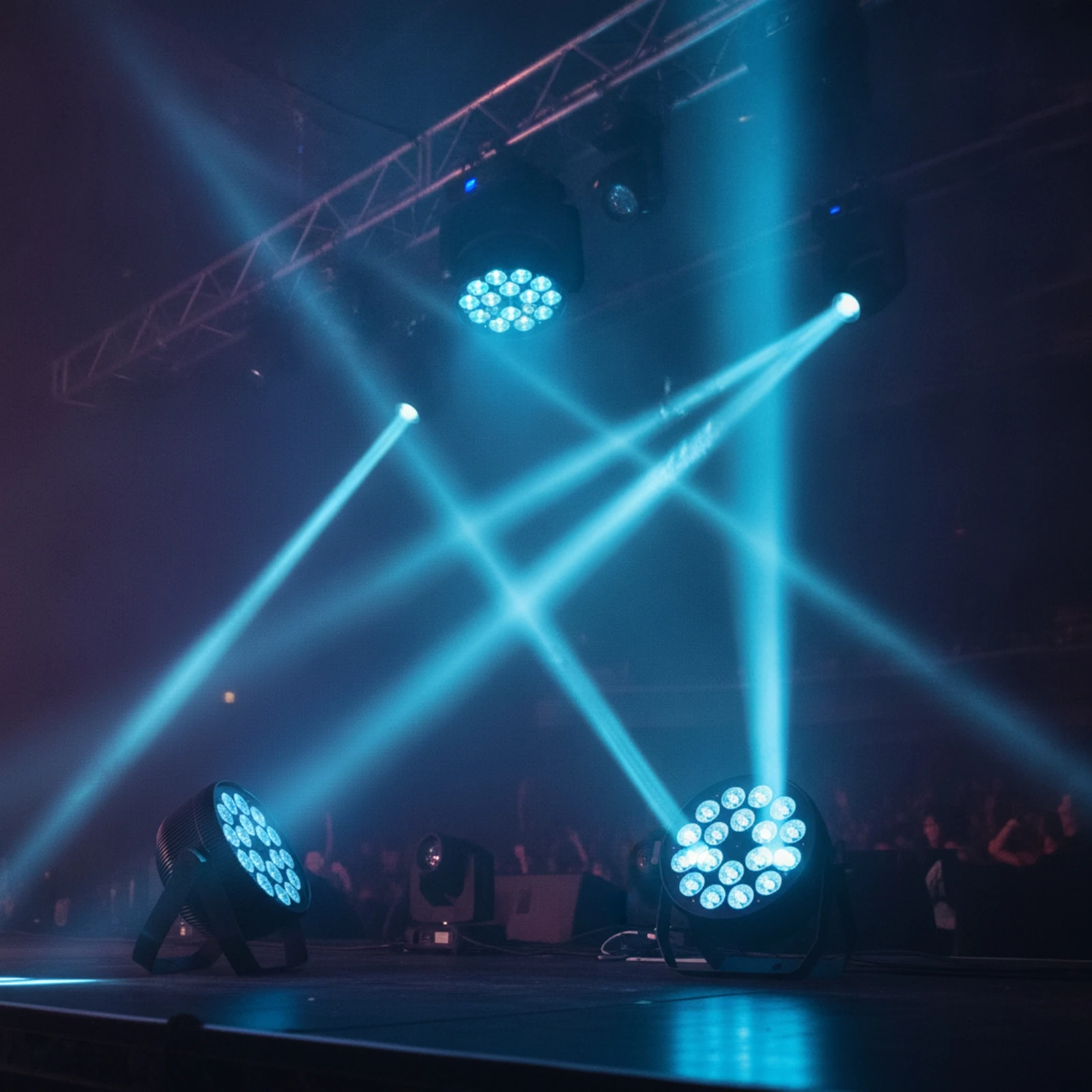 LED Stage Light with Bracket Flat LED Par Light Par Can Adjustable Uplight Compact for DJs, Live Shows, Taverns