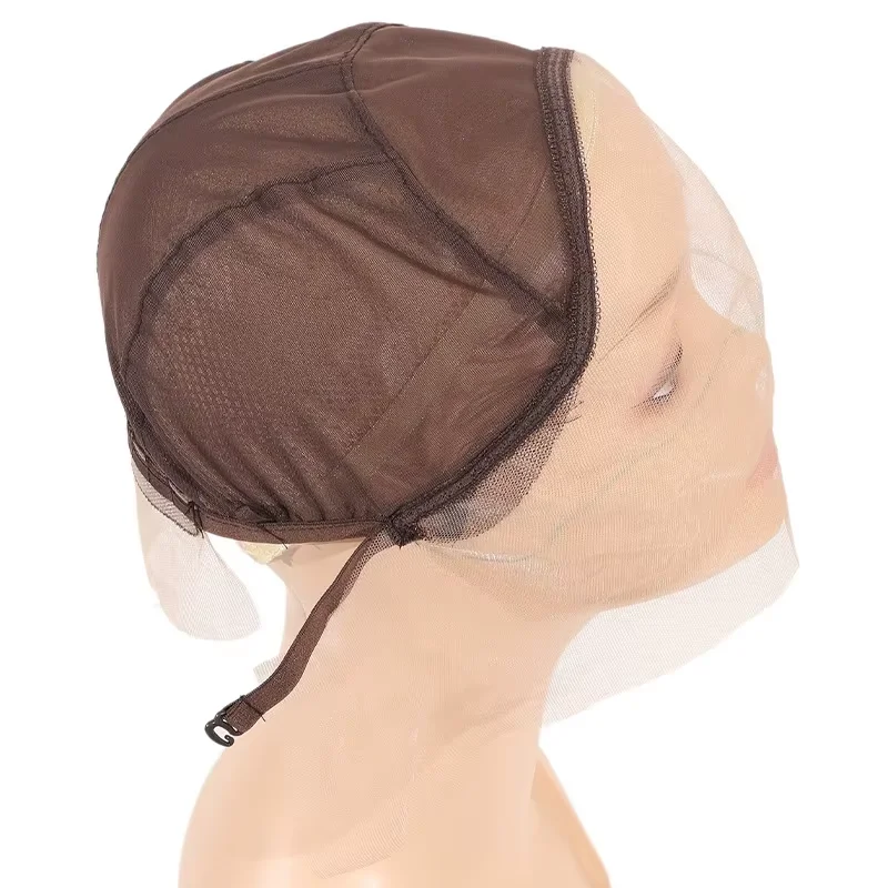 غطاء شعر مستعار دانتيل أمامي بني 13 × 4، غطاء رأس مرن من الدانتيل، ملحقات شعر مستعار ذاتية الصنع، جزء سفلي شبكي، يستخدم لصنع الشعر المستعار