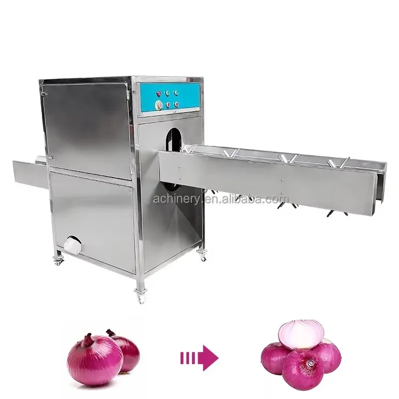 Industrial Onion Peeling Machine Peeler Saving Labor 500-1000 Kg/h Onion Peeling Root Remover Machine