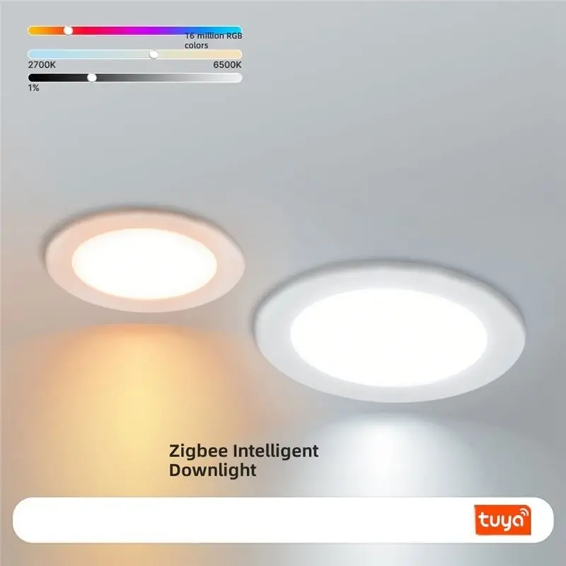 2026 Trend 12W Tuya Smart LED Downlight Ceiling Lamp Smart LED Dimming Spot Light 2700-6500K RGBCW Color Warm Cool Voice APP Rem