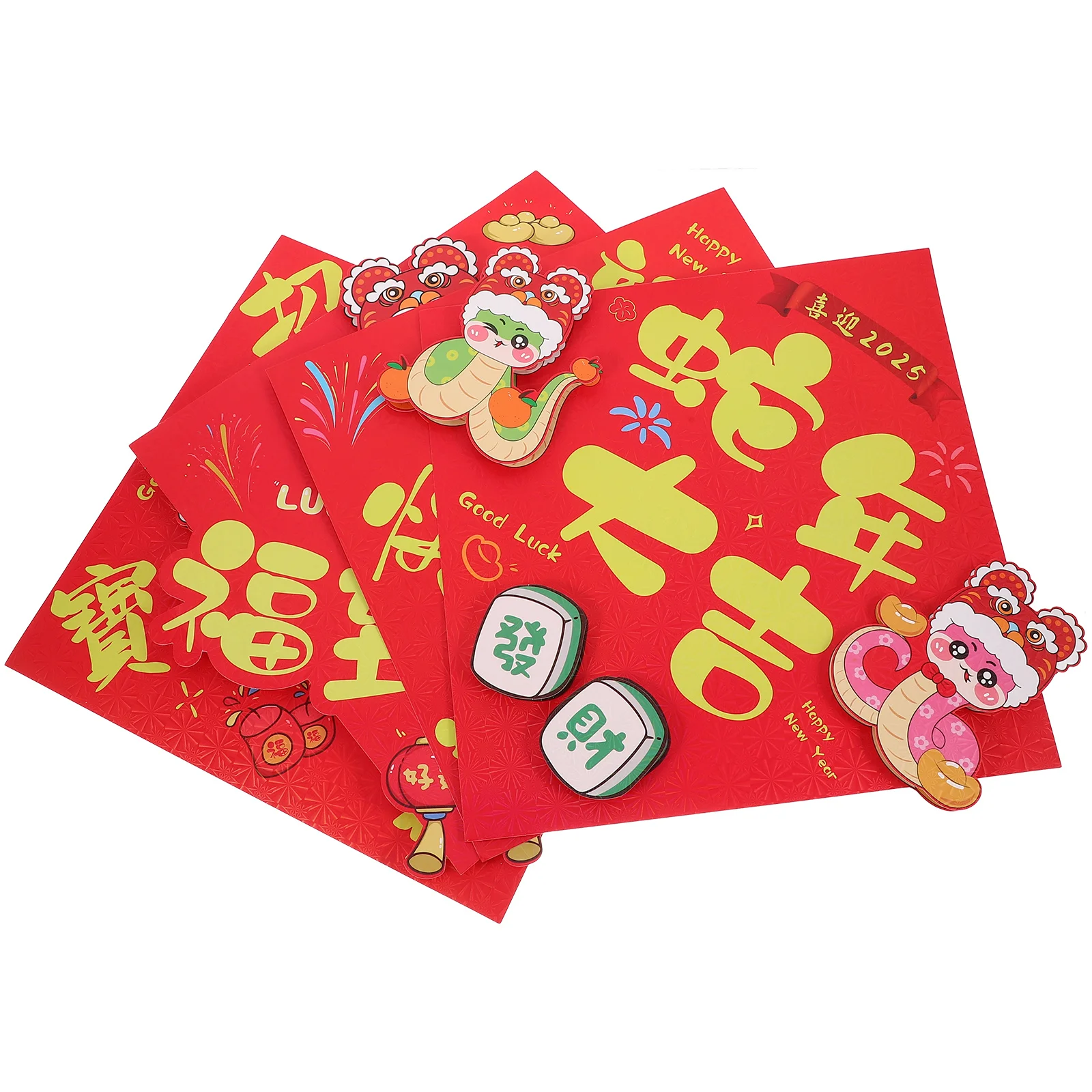 

4pcs Cartoon Fu Character Window Signs Chinese New Year Decorations Wall Door Spring Festival Supplies Oriental Lucky Ornament