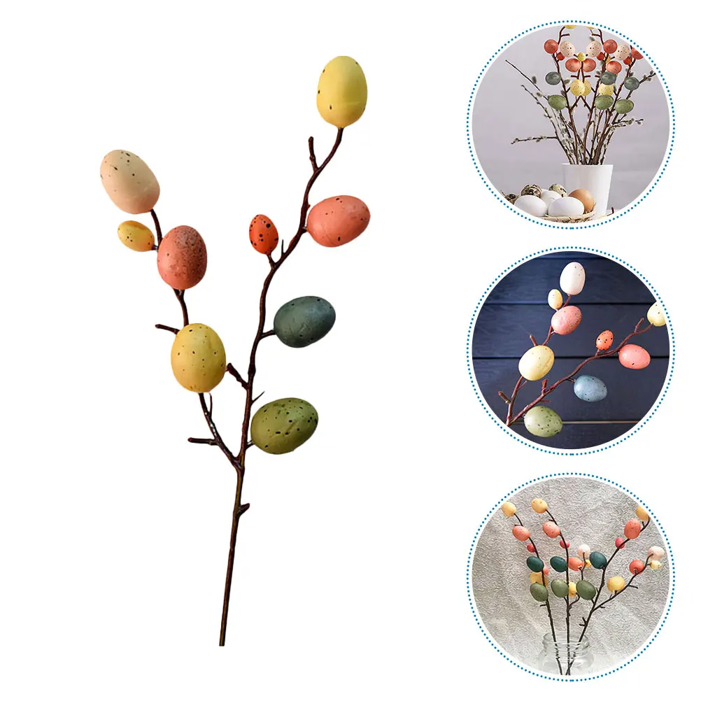 

7pcs Easter Egg Decoration Branch Artificial Floral Stems Foam Spring Home Indoor Party Diy Tree Branches Ornament Festival