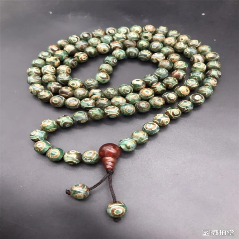 Supply Jewelry Tibetan Three-Eye Tibet Beads Vintage Agate 108 Beads Men's and Women's Chalcedony Tibet Beads Necklace Bracelet