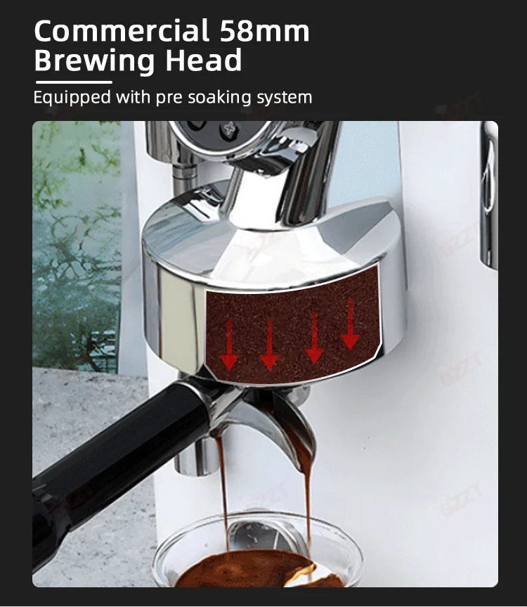 GZZT CM6005 Espresso Coffee Machine 3100W Double Pump PID Control Temperature 58mm Commercial/Home Coffee Makers 220V