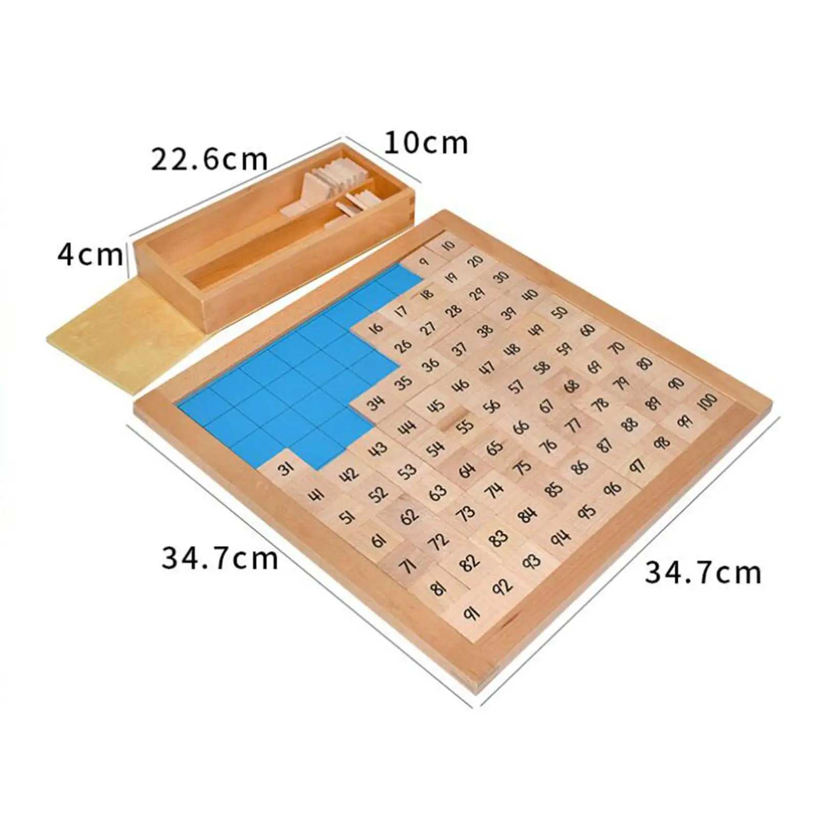 Wooden Math Board Toy Arithmetic Teaching Aids Holiday Gift Exercise Logical Thinking Wooden Toy Hundred Board for Children Boys