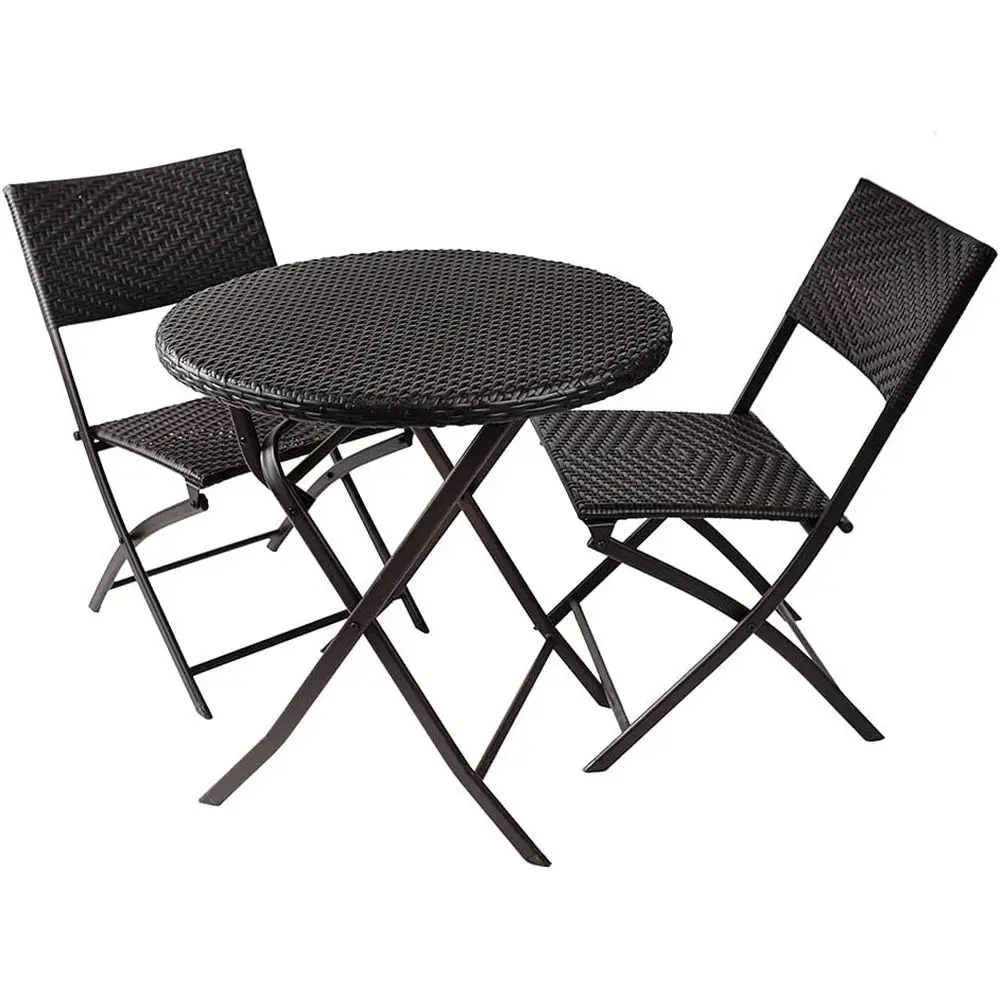 

Комплект садовой мебели из 3 предметов: плетеный стол и стулья, идеально подходит для кафе, сада, двора или балкона