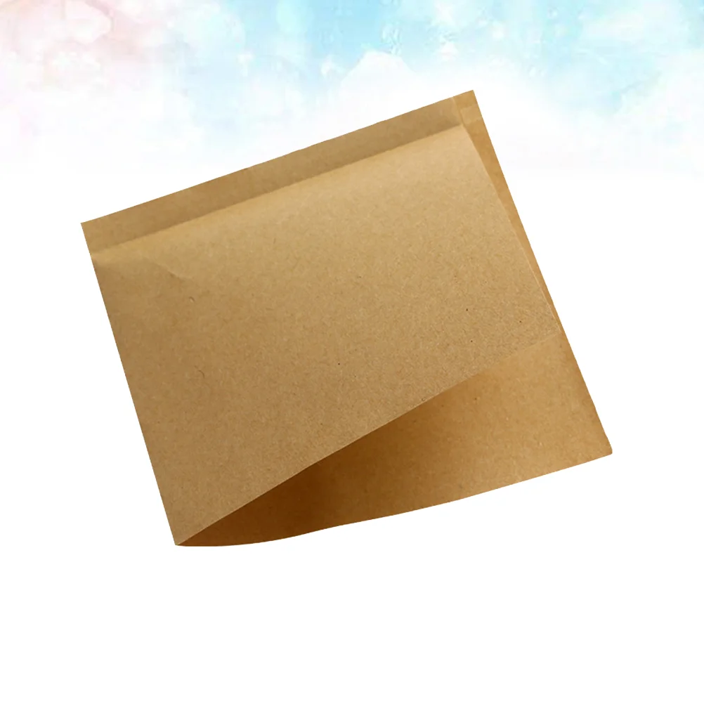 100pcs Food Kraft Paper Disposable Triangle Shape Oil-proof for Sandwich Doughnut Packing (13X13CM Khaki)