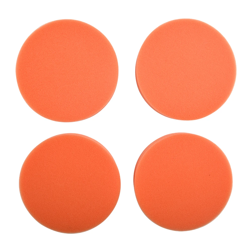 Sponge Polisher Polishing Buffer Clean Buffing Flat Professional 125mm Orange 4x Hot Sale High Quality Nice 2018 New Pads