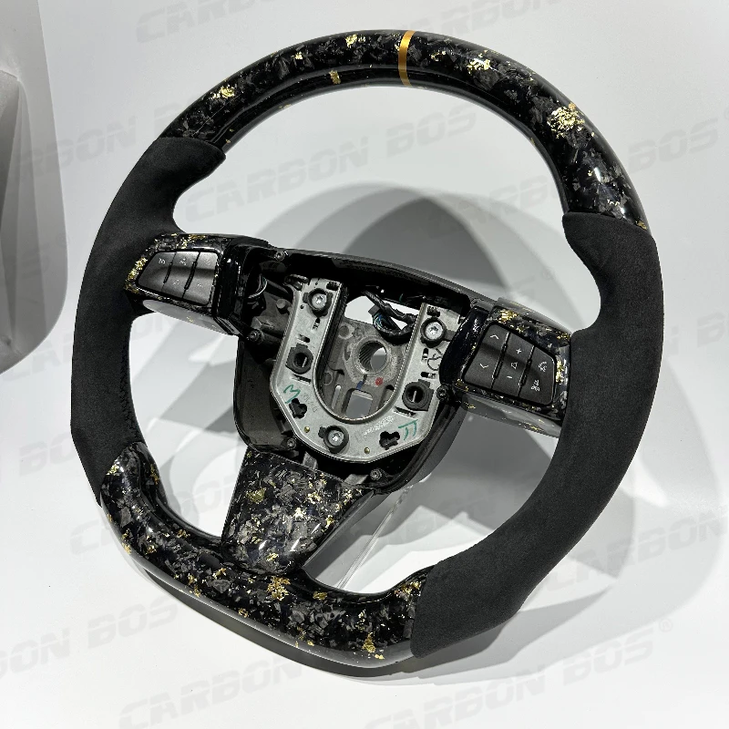 High-Performance Steering Wheel Forged Gold Carbon Fiber Gold Center Line Customizable Steering Wheel Suitable for Cadillac CT5