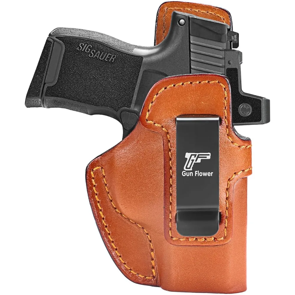 

IWB Leather Holster for SIG P365/ P365X/ P365 SAS/ P365-380,Optic Cut,Inside Waistband,Concealed Carry,1.5"-1.75"Belt,Right Hand