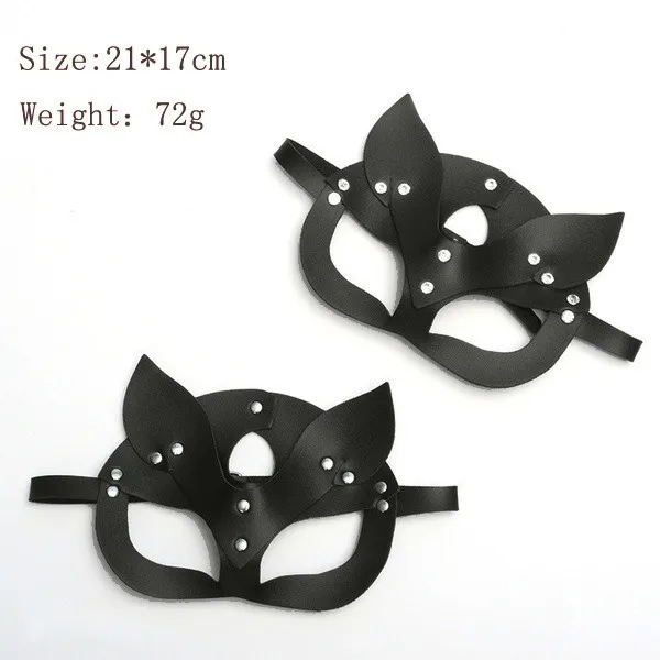 男性と女性のための革のパンクマスク,キツネのコスプレ,大人のおもちゃ,エロティックな衣装,ハロウィーンパーティー,大人の目のためのセクシーなpuマスク