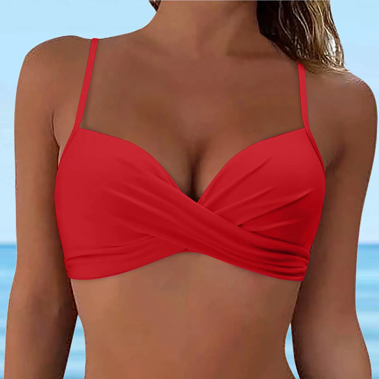 Women Back Stainless Steel Hooks Swimwear Tops Underwire Full Coverage Bikini Top 2 Piece Women'S Swimsuit Bikini Woman 2024