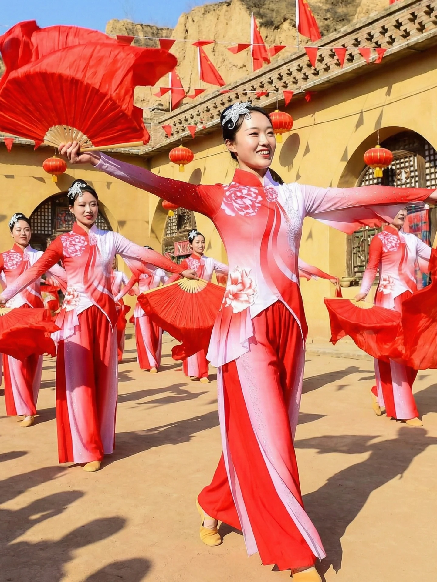 

2026 New Northeast Jiaozhou Yangge Dance Costume Festive National Style Waist Drum Performance Clothes Square Dance Classic D...