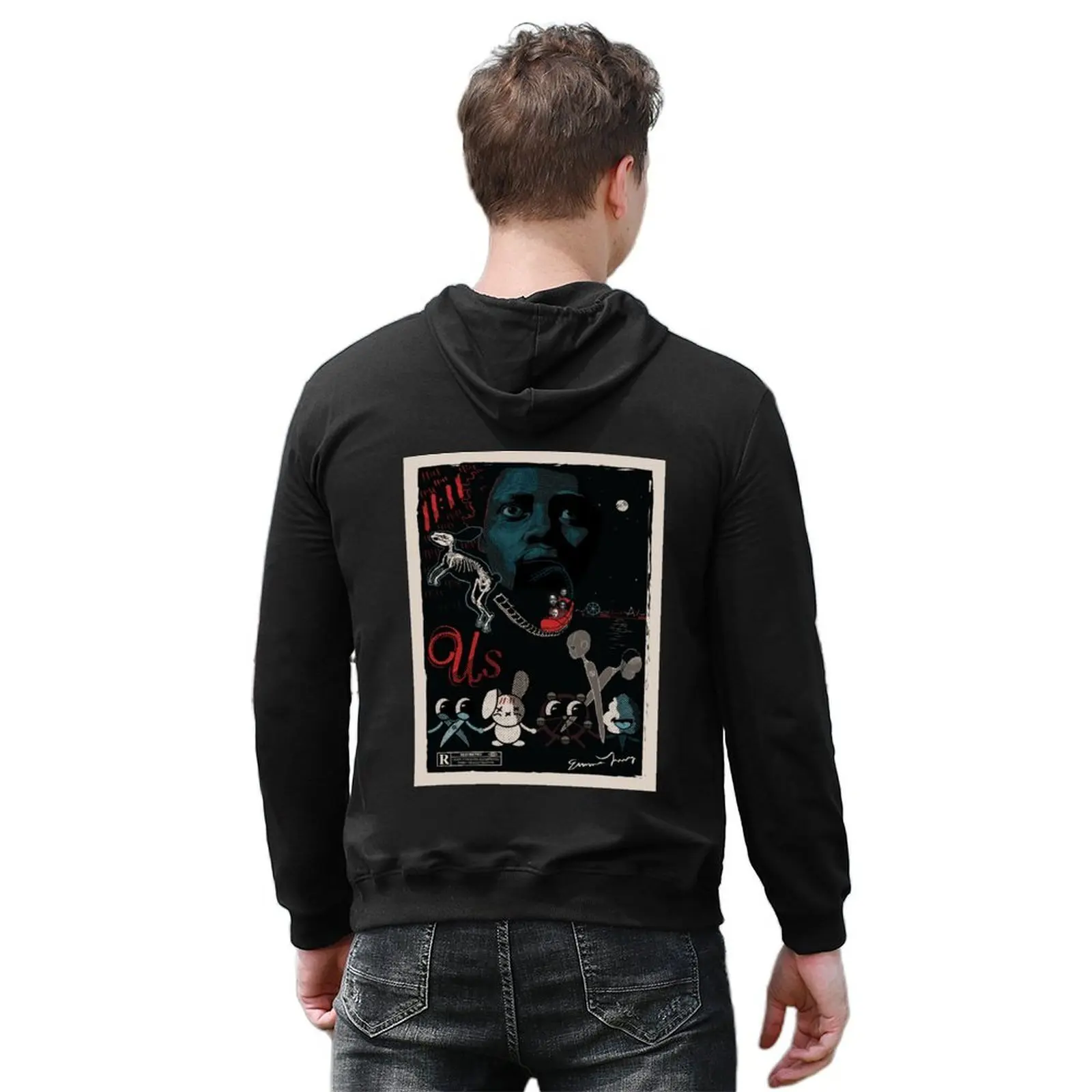 ملصق فيلم الرعب الأمريكي-يما تيري هوديي أزياء الرجال ملابس الرجال الملابس الكورية الملابس للرجال الرجال هوديي كبير الحجم #6