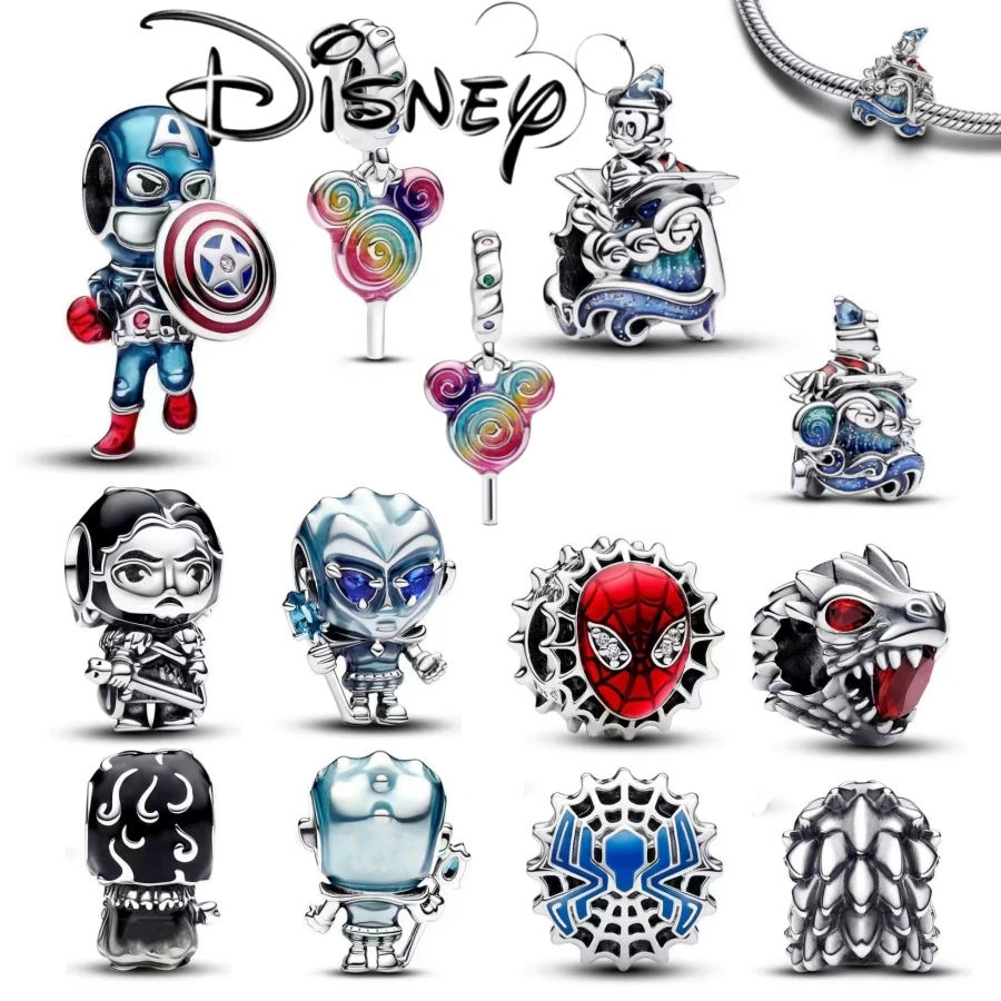 New Disney 925 Silver Plated Valentine Day Collection Gifts Charm Bead Fit Original Pandora Bracelet Jewelry For Women