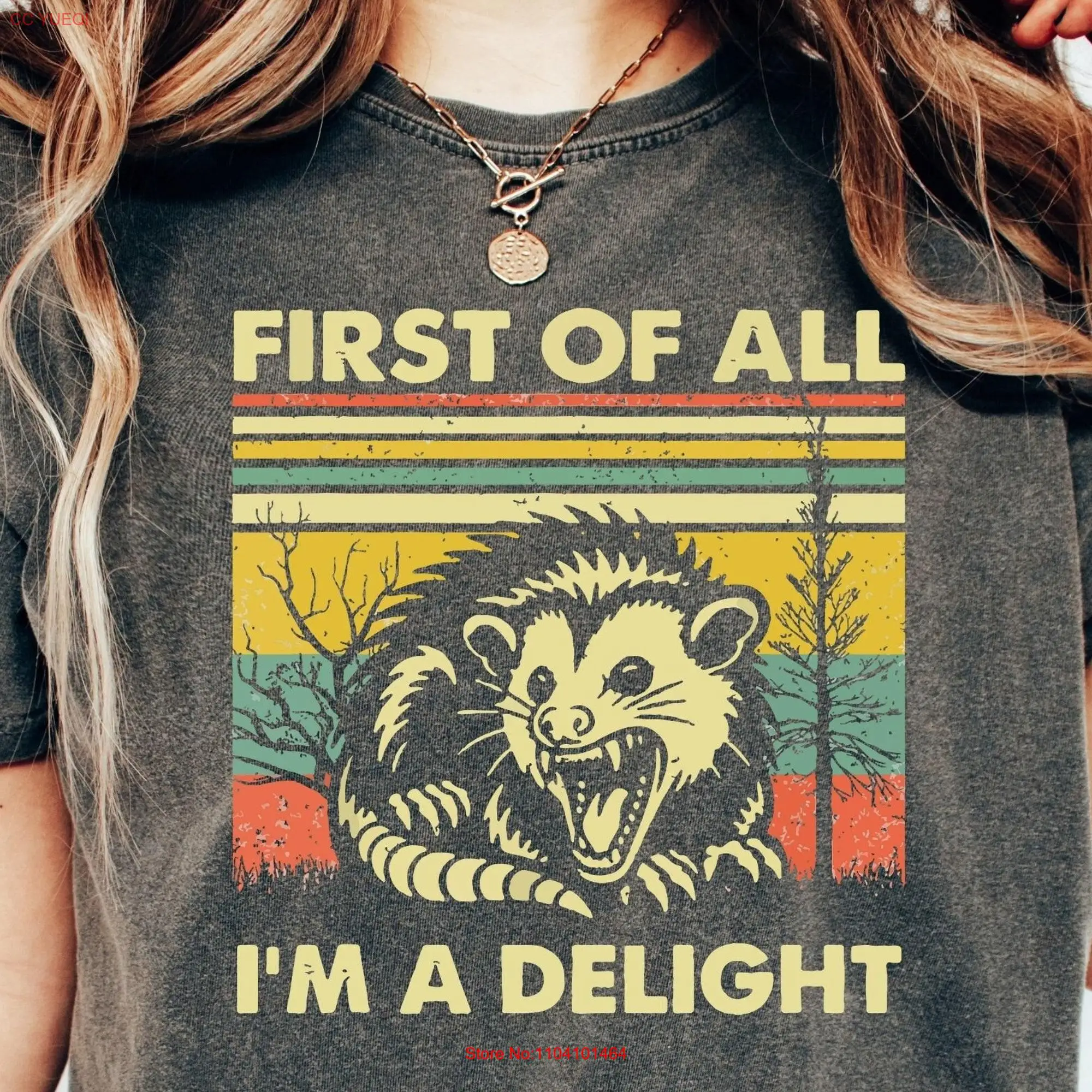 First Of All I'm A Delight T shirts Comfort Colors Funny Opossum Shirt Possum Lover Angry long or short sleeves