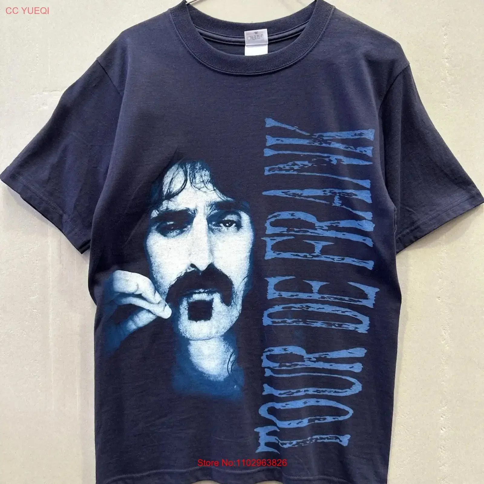 Camiseta Vintage de Frank Zappa Tour De, Talla Pequeña, Anvil Band AOP, Lavado Vintage, Transpirable, Ropa Casual de Diseñador, Versátil