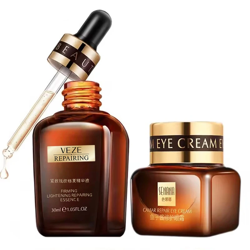 Suero y crema facial hidratante, crema iluminadora reafirmante de ácido hialurónico, crema para ojos de Caviar, eliminador de bolsas de ojos en círculo oscuro