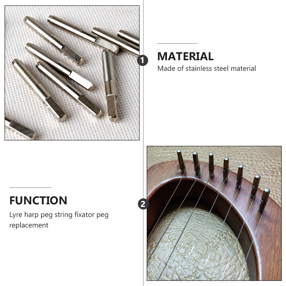 

4 Pcs Laiya String Nails Lyre Harp Replacement Tuning Pegs Accessories for Professional Gear Accessory Stainless Steel Parts