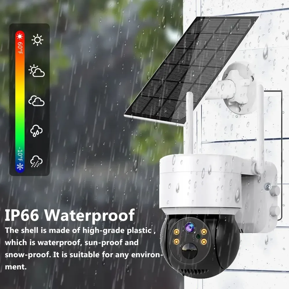 DIDSeth 4G Solar Security Camera 4MP HD - Dual WiFi/4G 360° PTZ Color Night Vision IP66 Waterproof Outdoor CCTV Surveillance