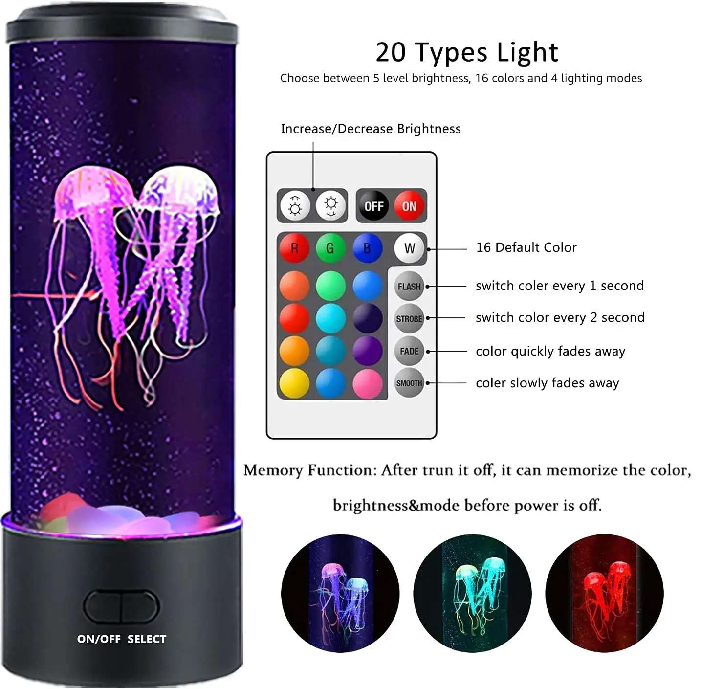 Led Electric Jellyfish Light Battery USB Powered Night Lights Room Decoration For Kids Christmas Holiday Birthday Party Gifts