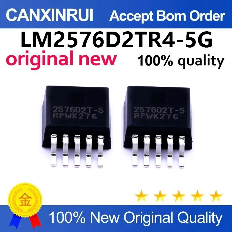 （5pcs-100pcs）Brand new original LM2576D2TR4-5G silk screen 2576D2T-5 patch TO-263 voltage regulator chip IC