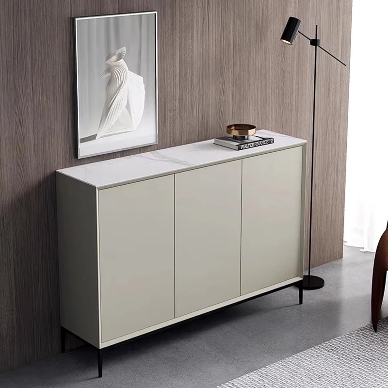 خزانة خذاء للتخزين المخفي تظهر غرفة المعيشة الحديثة رف الأحذية الإيطالي البسيط أثاث صانعي الأحذية العمودي الشمالي #3