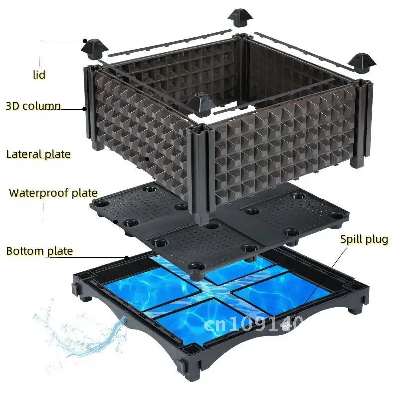 Garden And Balcony Large Veg Planting Box Assembled Reusable Square Flower Grow Pot Home Courtyard Planting Planters Equipment