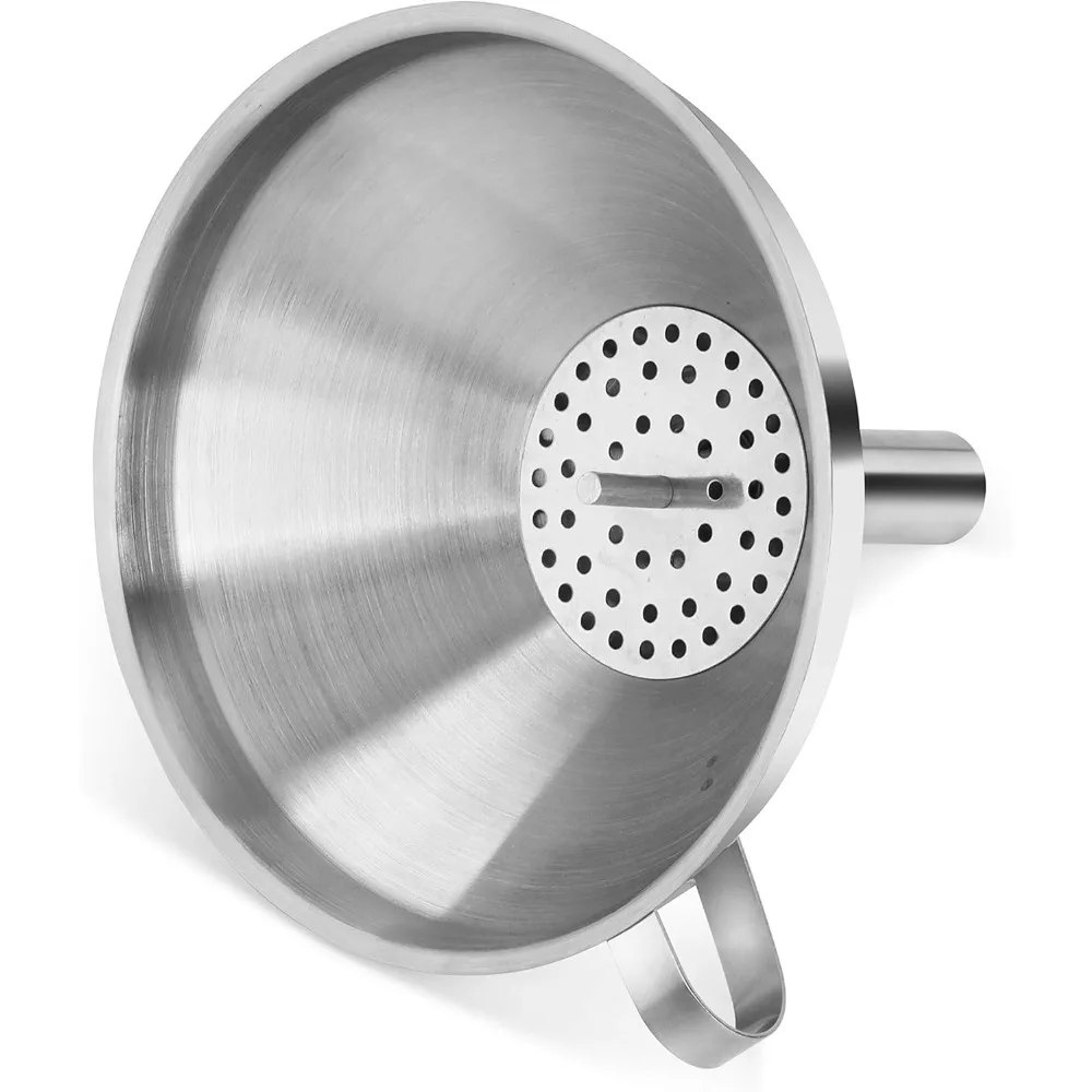 Service de restauration Entonnoir en acier inoxydable, filtre/filtre amovible, 5", argent