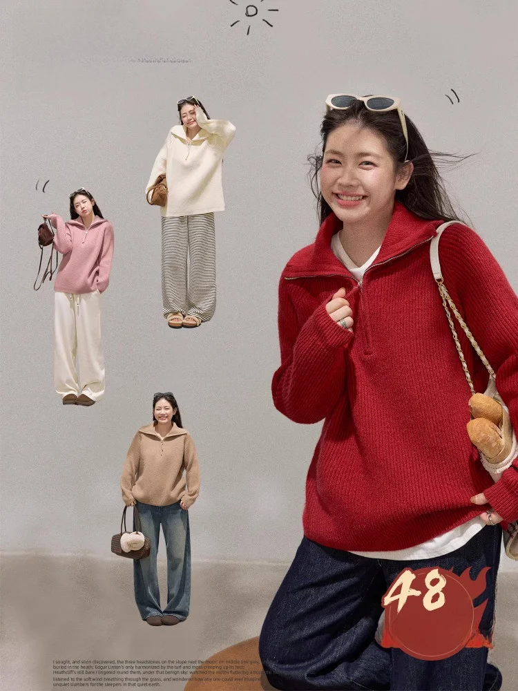 

Женский теплый свитер Polar Fce больших размеров, корейский многоцветный утягивающий зимний модный свитер больших размеров, внутренняя одежда