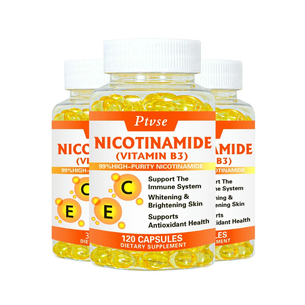 Ptvse Niacinamide Cápsulas, Contém Vitamina B3, Antioxidante Ilumina a Cor da Pele, Proporciona Nutrição à Pele