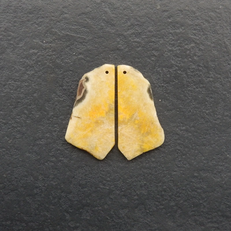 

Handmade Bumble Bee Natural Stone Nugget Earring Beads - DIY Jewelry Party Gift Accessory 39x20x33mm 8.5g