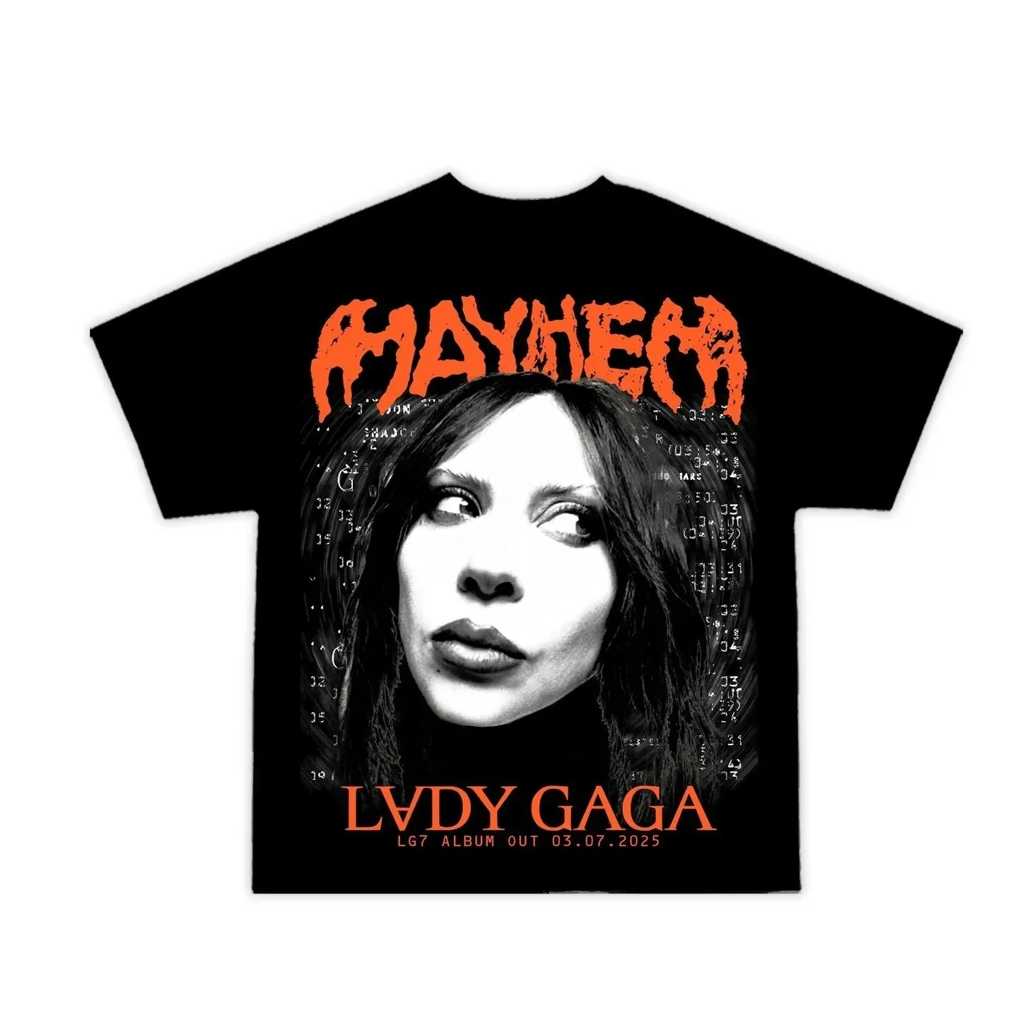 Lady Gaga Mayhem New Album Tee Shirt Homme New in Top Tees Men Clothing Short Sleeve Round Neck Printing Pullover T-Shirt