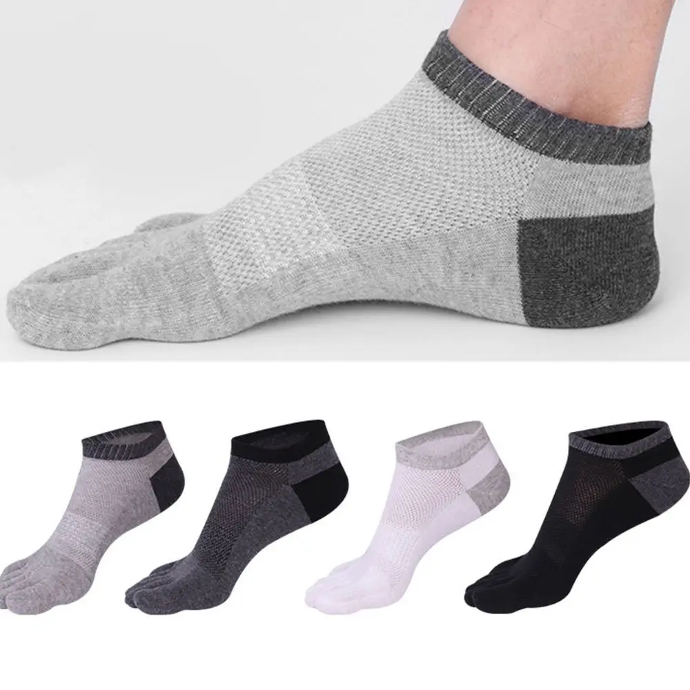 Men Summer Cotton Breathable Anti-slip Invisible Five-Finger Socks Five Toe Socks Men's Socks Mesh Socks