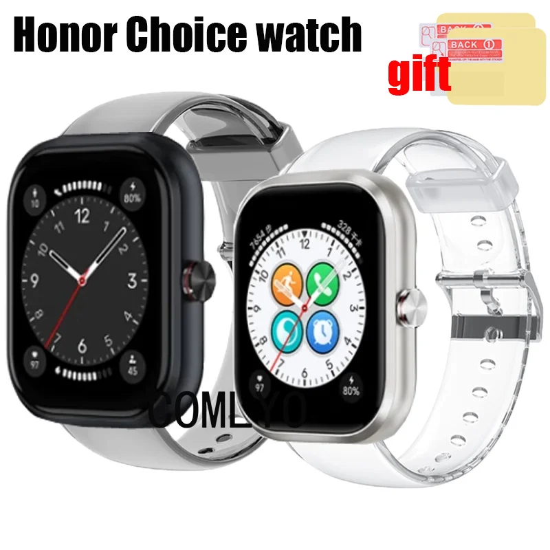 3in1 For Honor Choice Watch Strap TPU Soft Wristband Smart Watch Bracelet Women men Sports Belt Screen Protector film