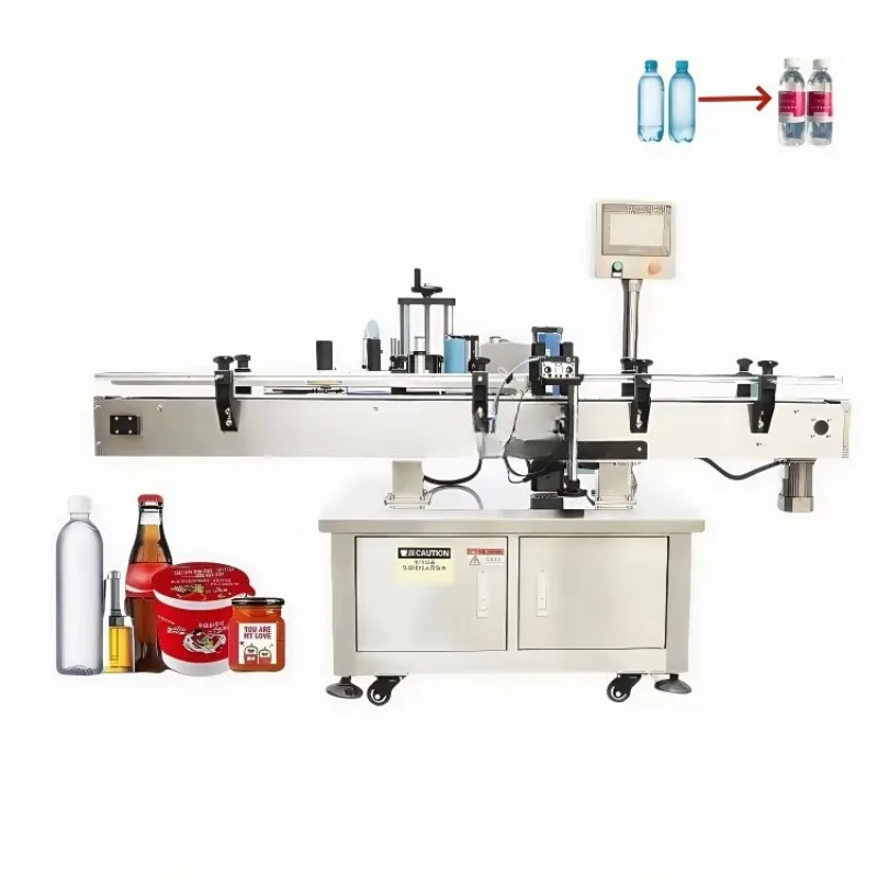 Intelligent Auto Double Sides Labeling Machine for Oval Flat Square & round Bottles Best Value Label Sticker Applicator