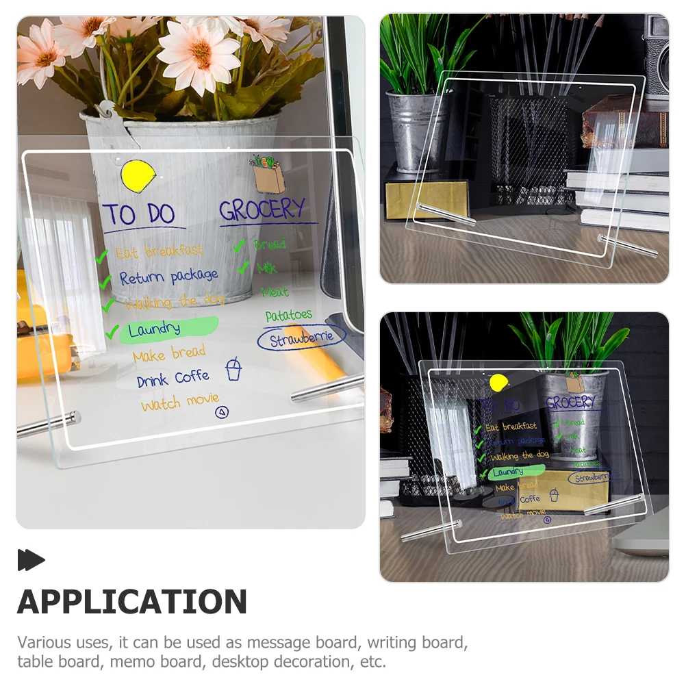 

1 set 1 Set Acrylic Memo Transparent Message Writing Board For School Office Home Use Note Recording Board Frameless